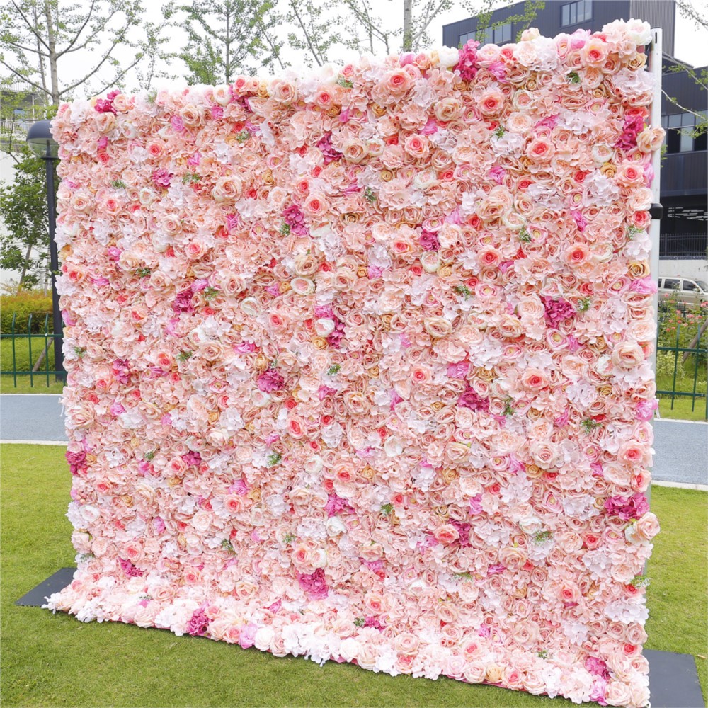 زهور الورد الوردي والهيدرانجيا - مراجعة Flower Wall Panel وسعره