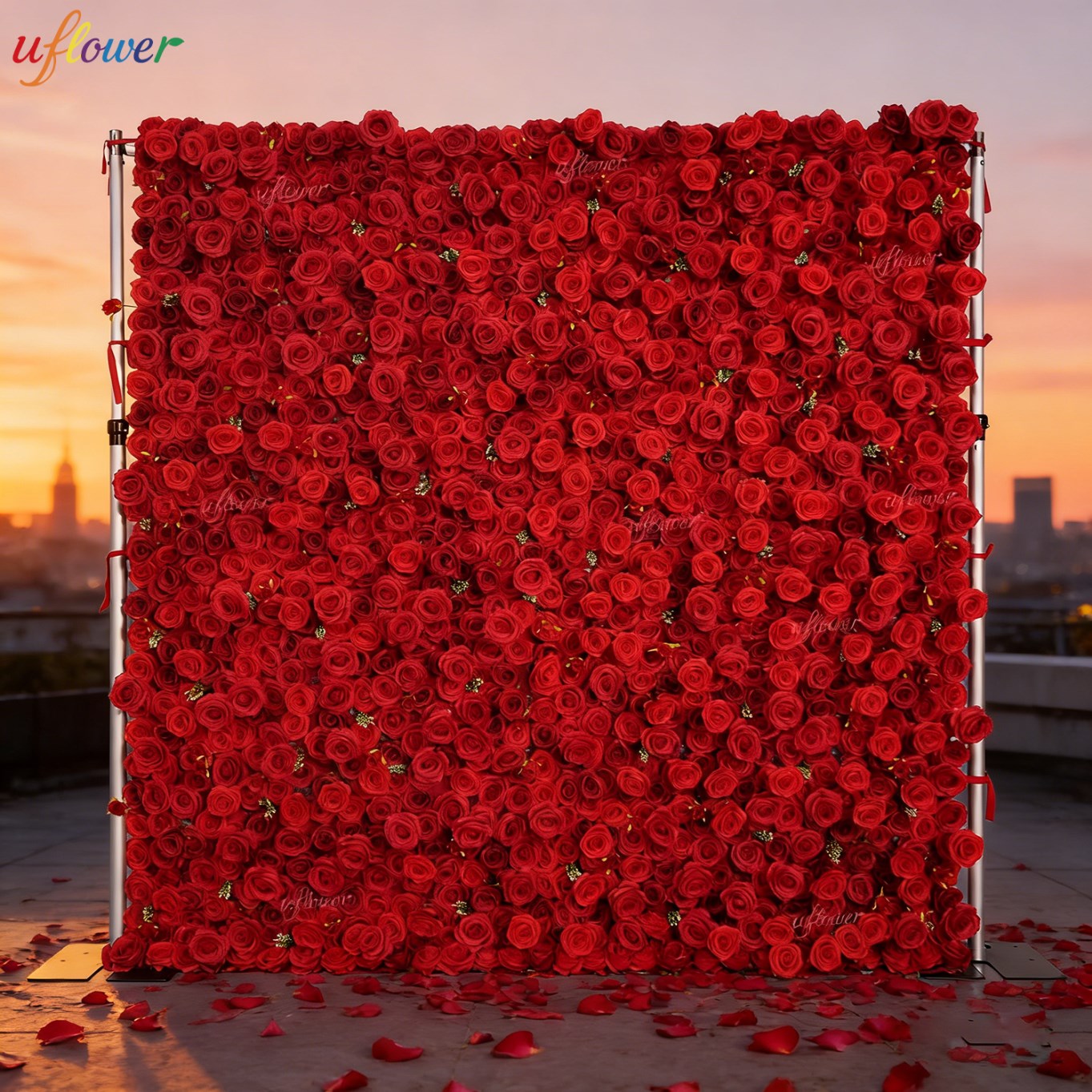 جدار زهور صناعية من الورد الأح - مراجعة Flower Wall Panel وسعره
